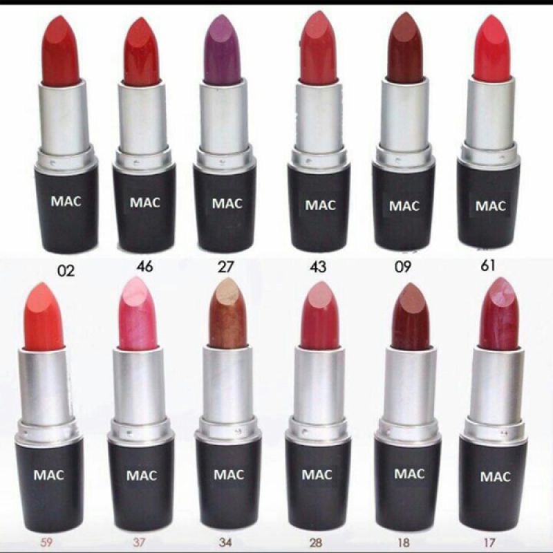 Pack of 12 Mac Gorgeous Colors Lipsticks Set 